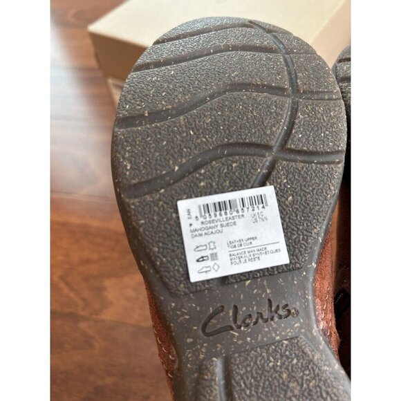 Clarks Women's Roseville Aster Ankle Boot Fur Lined Mahogany Slip On NEW 7.5 N - Picture 8 of 9